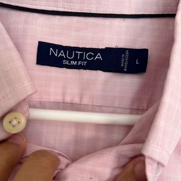 Nautica Pink Casual Button Down Shirt - Picture 7 of 14